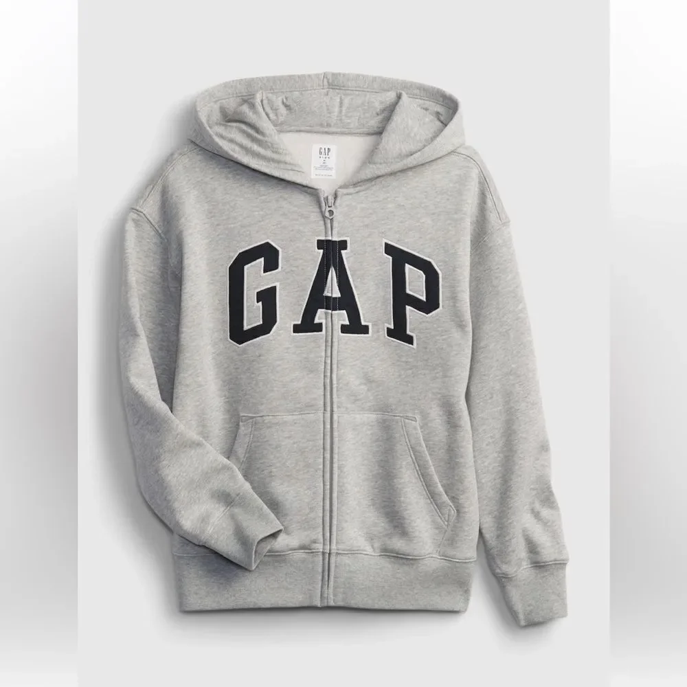 New boys girls Kids Vintage Soft GAP Logo Hoodie small 6-7 NWT GRAY jacket